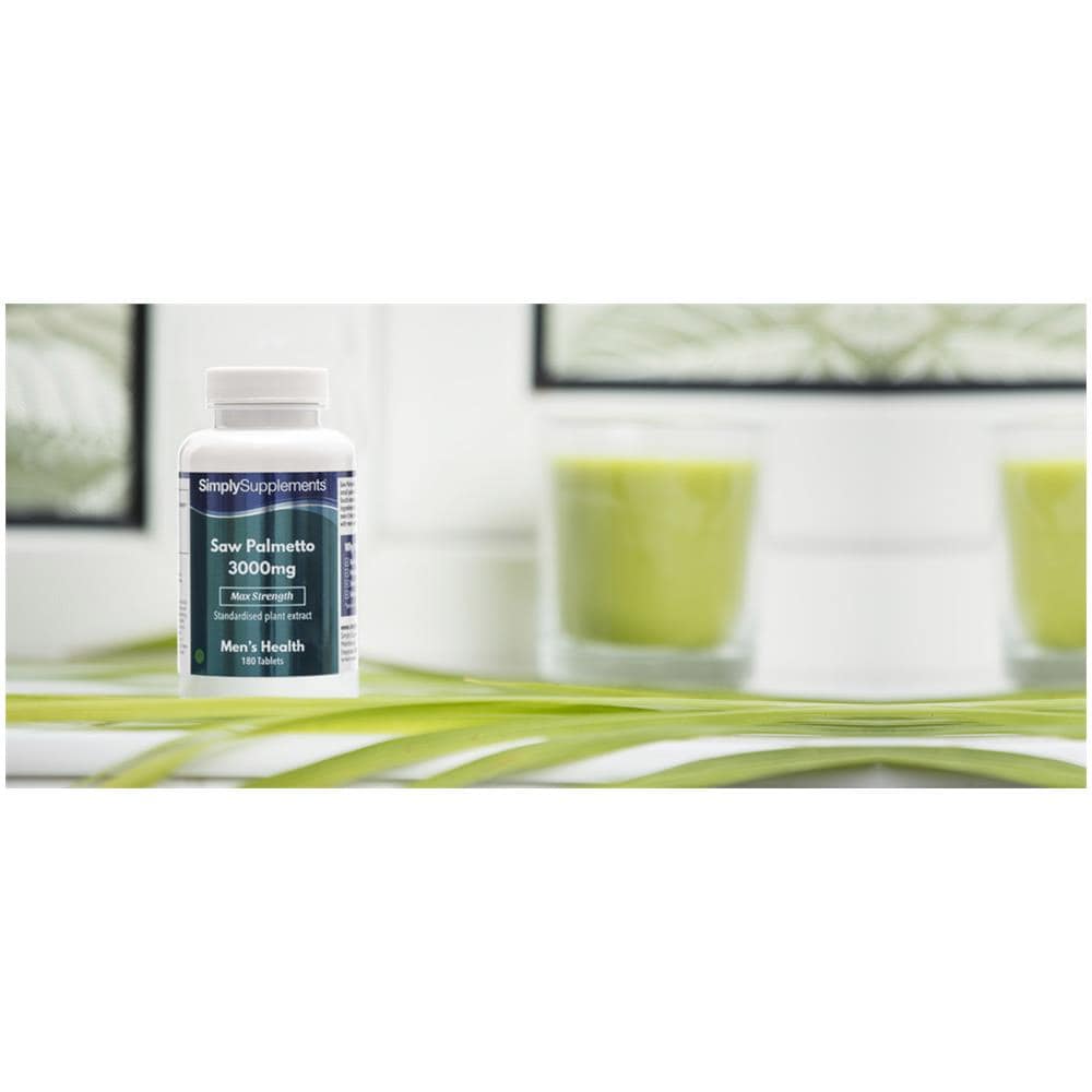 Saw Palmetto 3000mg - Per La Salute Della Prostata E Per Prevenire La Caduta Dei Capelli - 180 Compresse - 6 Mesi Di Trattamento - Foto 3