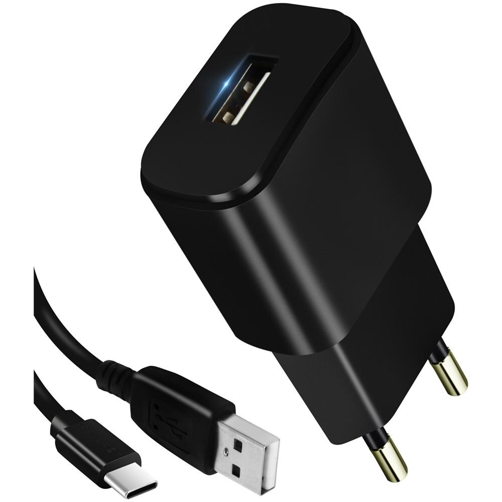 Caricabatterie Usb 1a Carica Sicura Cavo Usb Tipo C 1.2m Nero - Foto 5