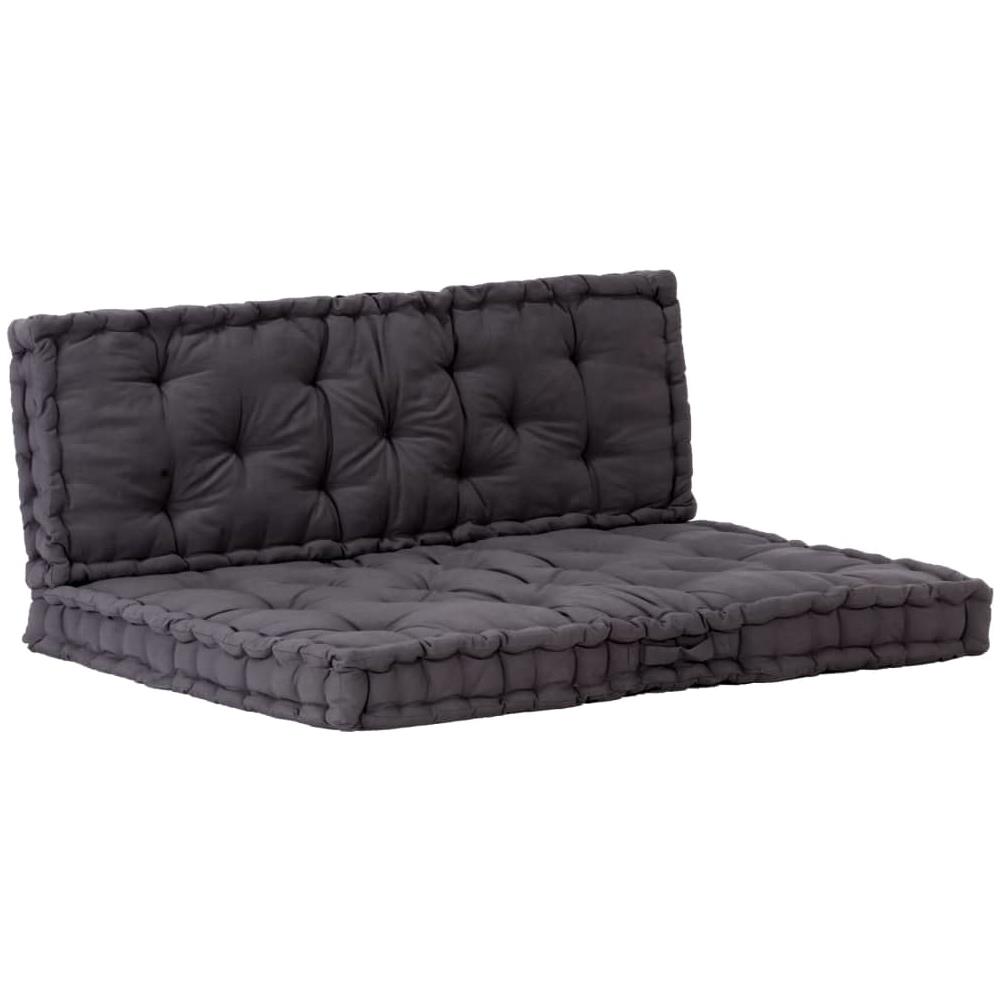Cuscini Per Pallet E Pavimento 2 Pz In Cotone Nero - Foto 1