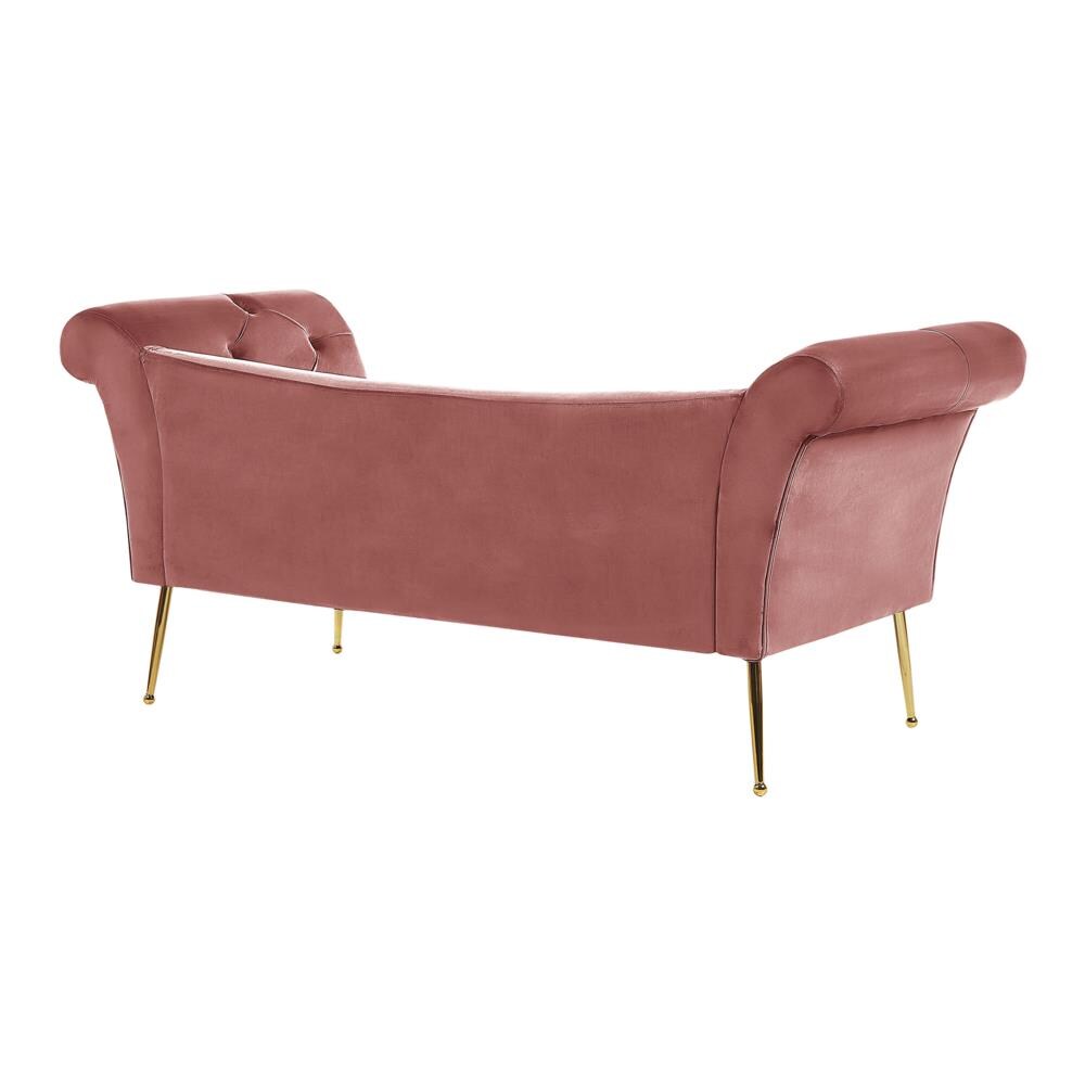 Chaise Longue In Velluto Rosa Nantilly - Foto 2