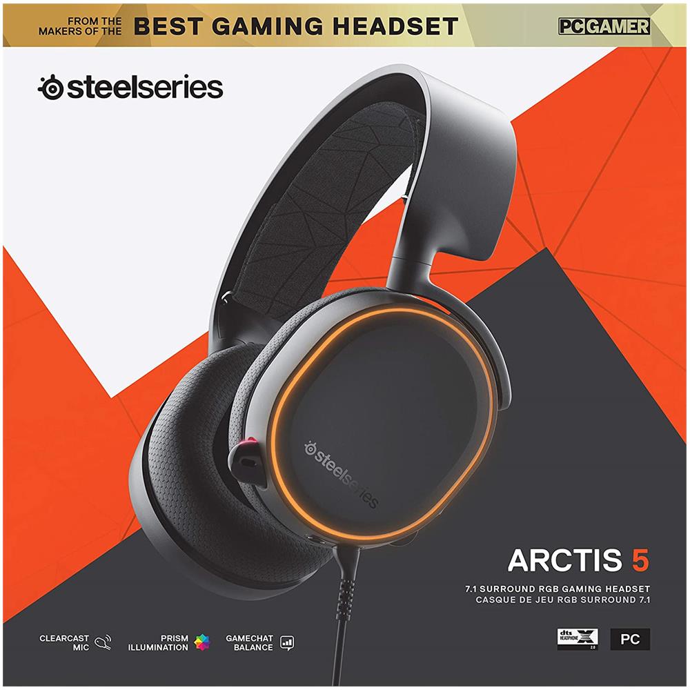 STEELSERIES - Arctis 5 Cuffie Da Gioco, Illuminazione Rgb Tecnologia  Surround Dts Headphone X V2.0 Per Pc E Playstation 410 - 40000 Hz Cablata  Nero - ePRICE