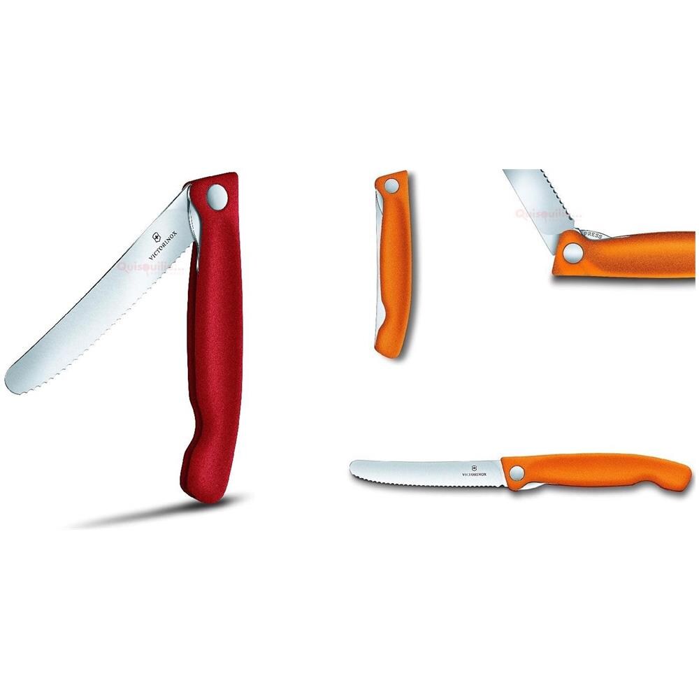 Swiss Classic - Coltello Pieghevole Per Verdure, Tascabile Lama Dentata, Qualità Made In Swiss - Rosso Traffico - Foto 1