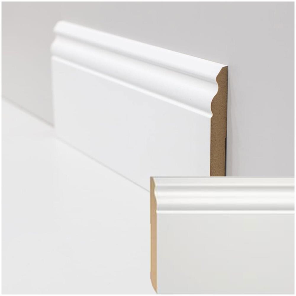 100.8ml Di Battiscopa Zoccolino Ducale In Fibra Di Legno Compatta 120x15 Bianco - Foto 2