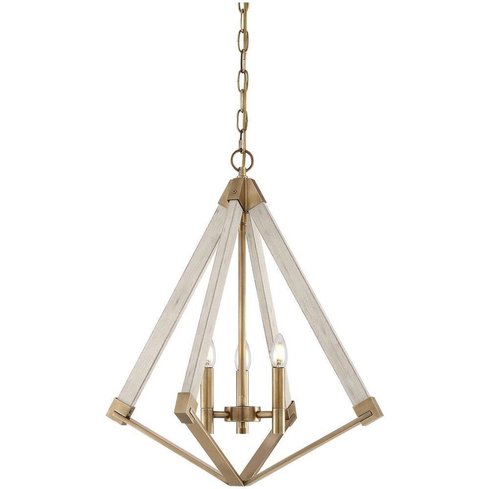 Lampadario 3 Luci Finitura Ottone, E14 - Foto 1