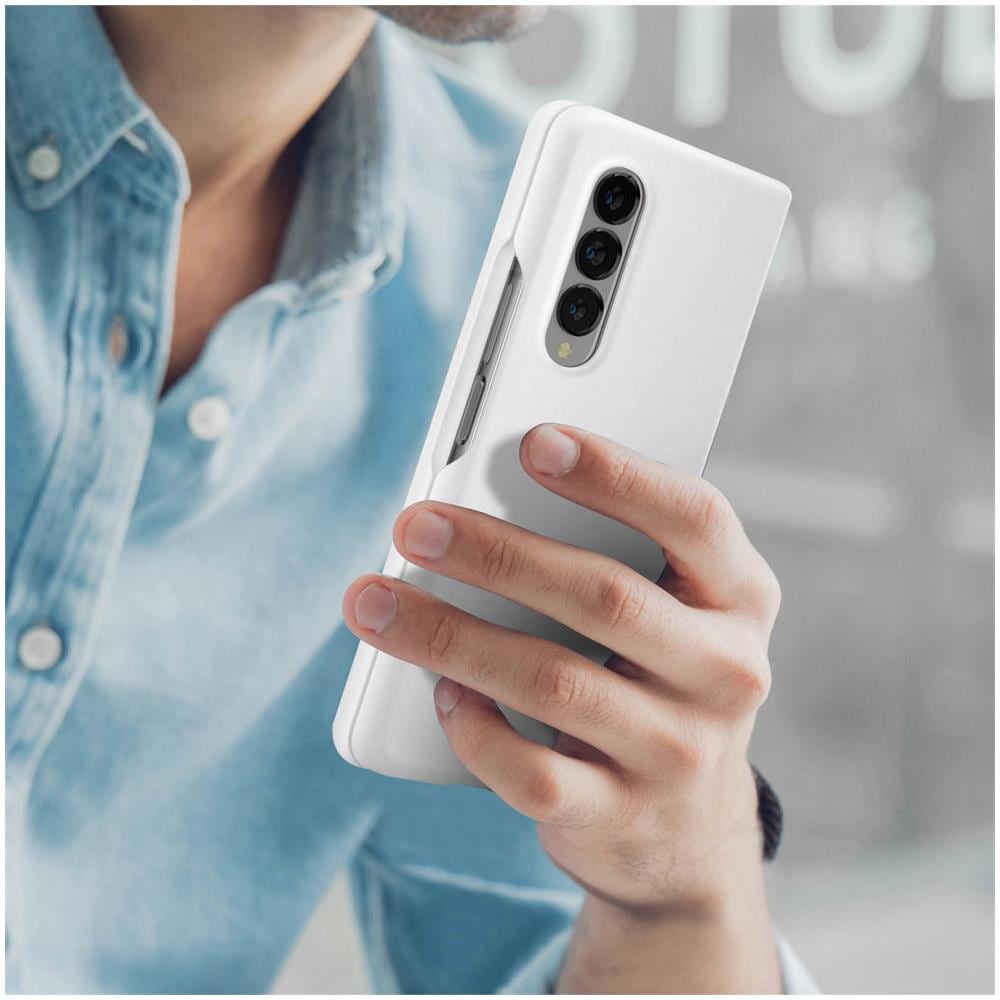 Custodia Silicone Cover Ef-pf926twegww Per Galaxy Z Fold 3 2021 Bianco - Foto 2