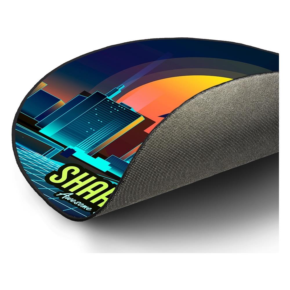 Skiller SFM11 Retro Tappetino per Sedia Gaming in Poliestere Diametro 120 cm - Blu / Giallo - Foto 3