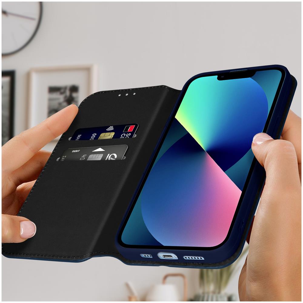 Custodia Iphone 13 Portafoglio E Supporto Video Blu Notte - Foto 2