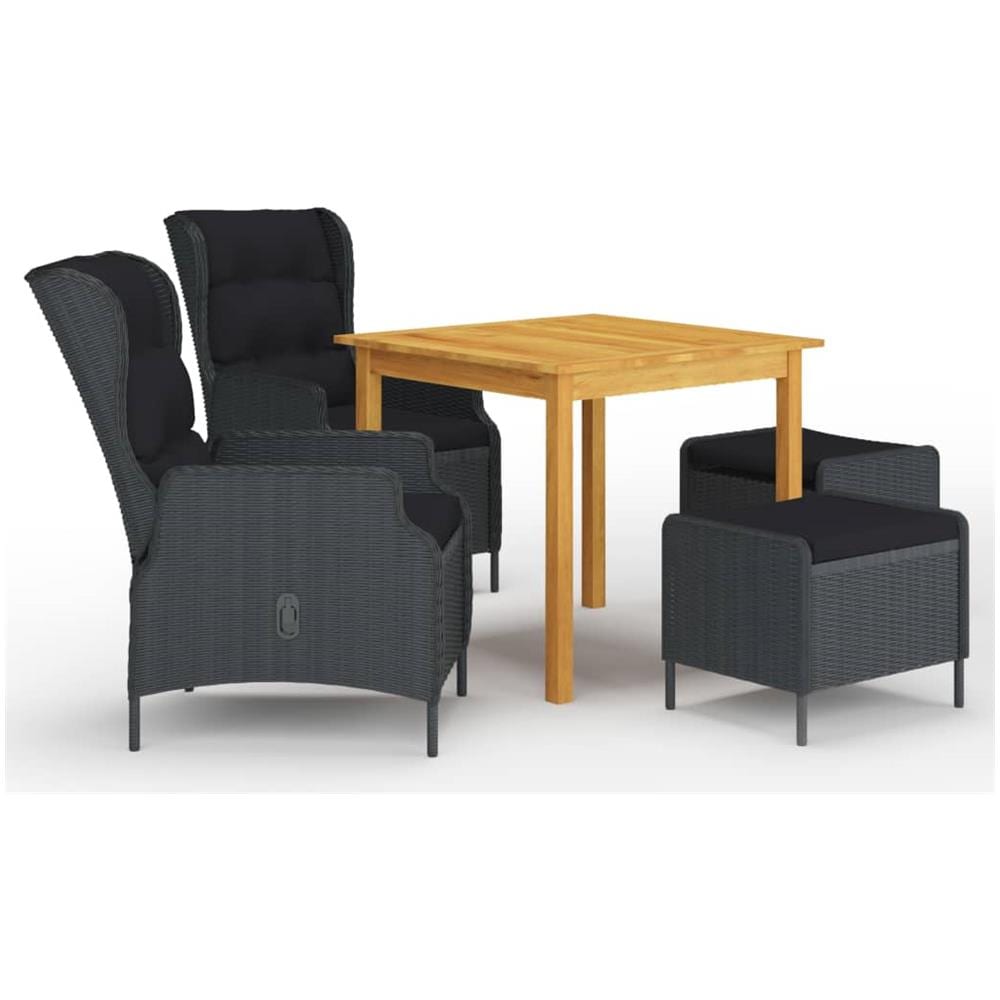 Set Mobili da Pranzo per Giardino 5 pz Grigio Scuro - Foto 1