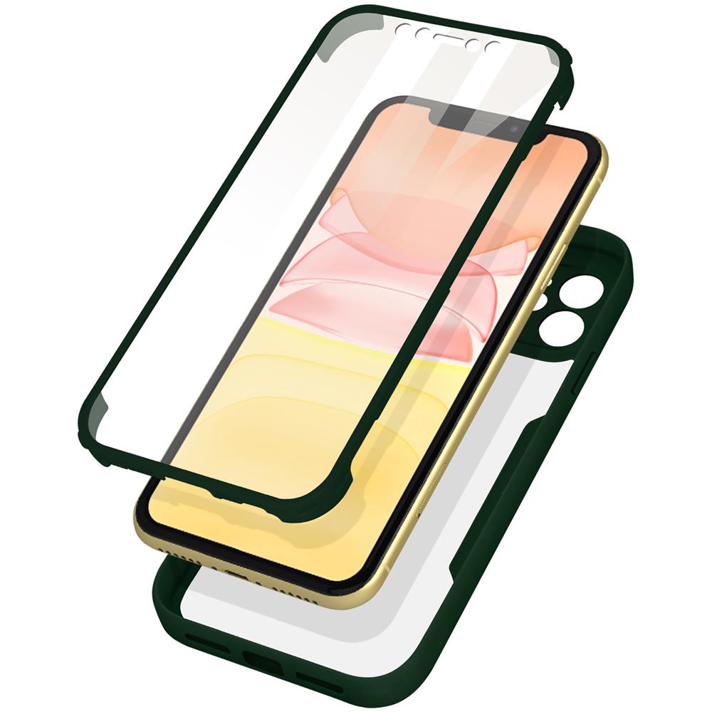 Cover Iphone 11 Retro Plexiglass Fronte Polimero Rinforzata Bordo Verde - Foto 1