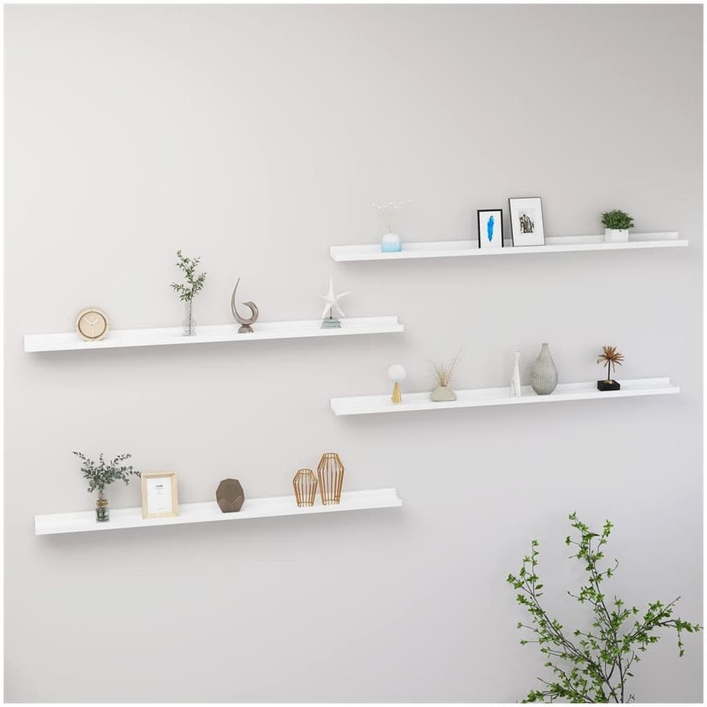 Mensole Da Parete 4 Pz Bianche 115x9x3 Cm - Foto 1