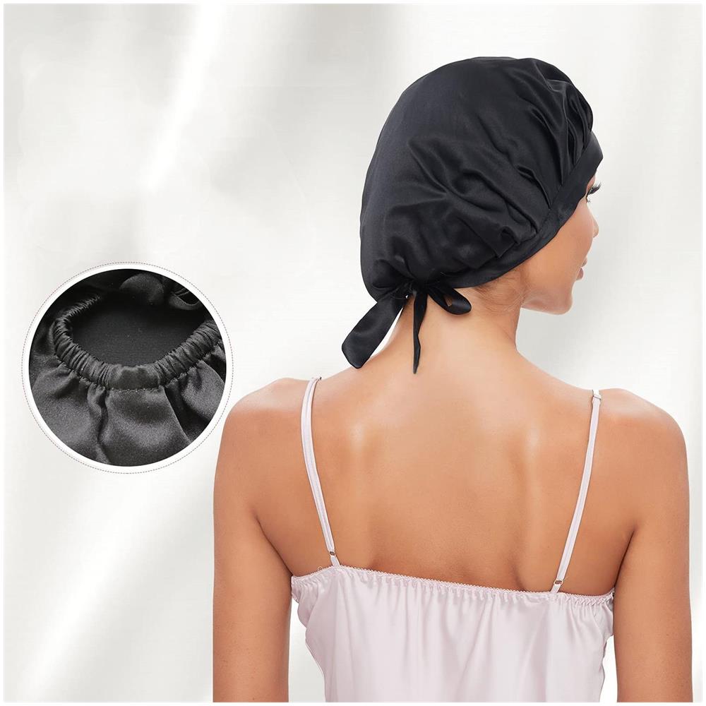 Cuffia Da Notte In Seta Nera - Foto 2