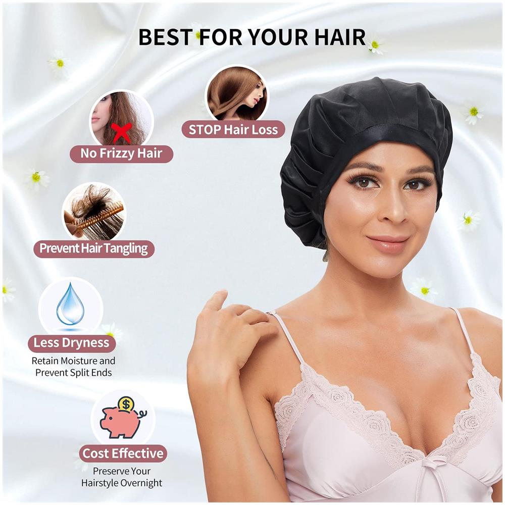 Cuffia Da Notte In Seta Nera - Foto 5