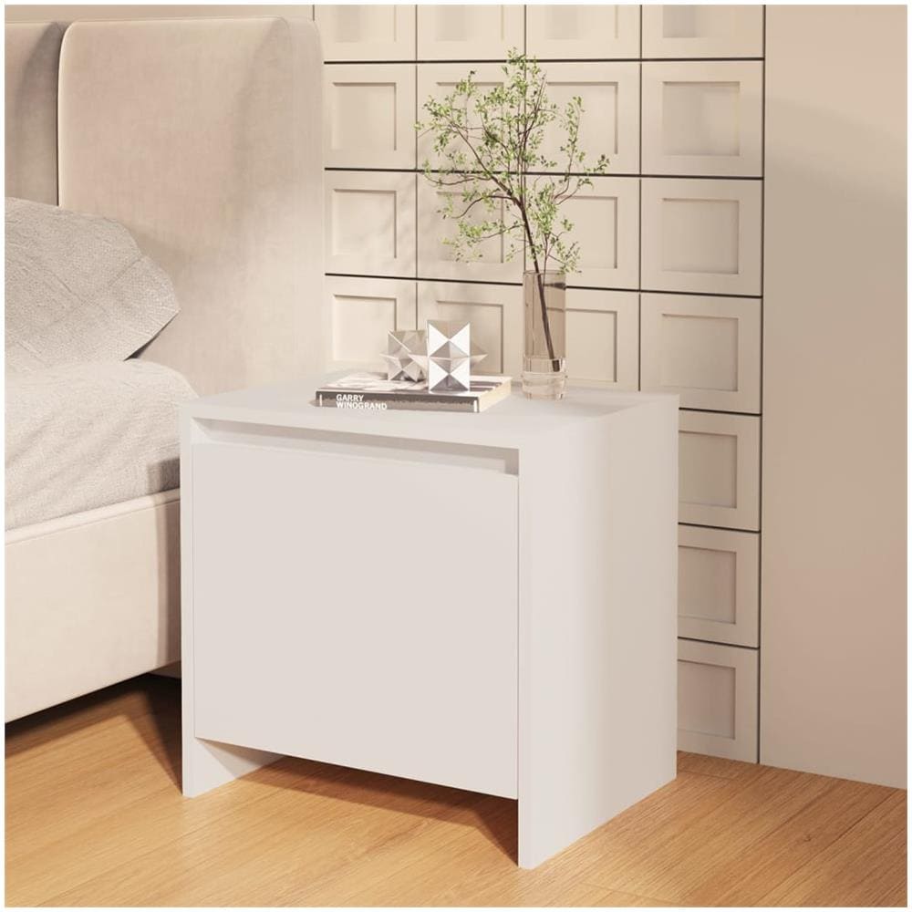 Comodino Bianco 45x34x44,5 cm in Truciolato - Foto 1