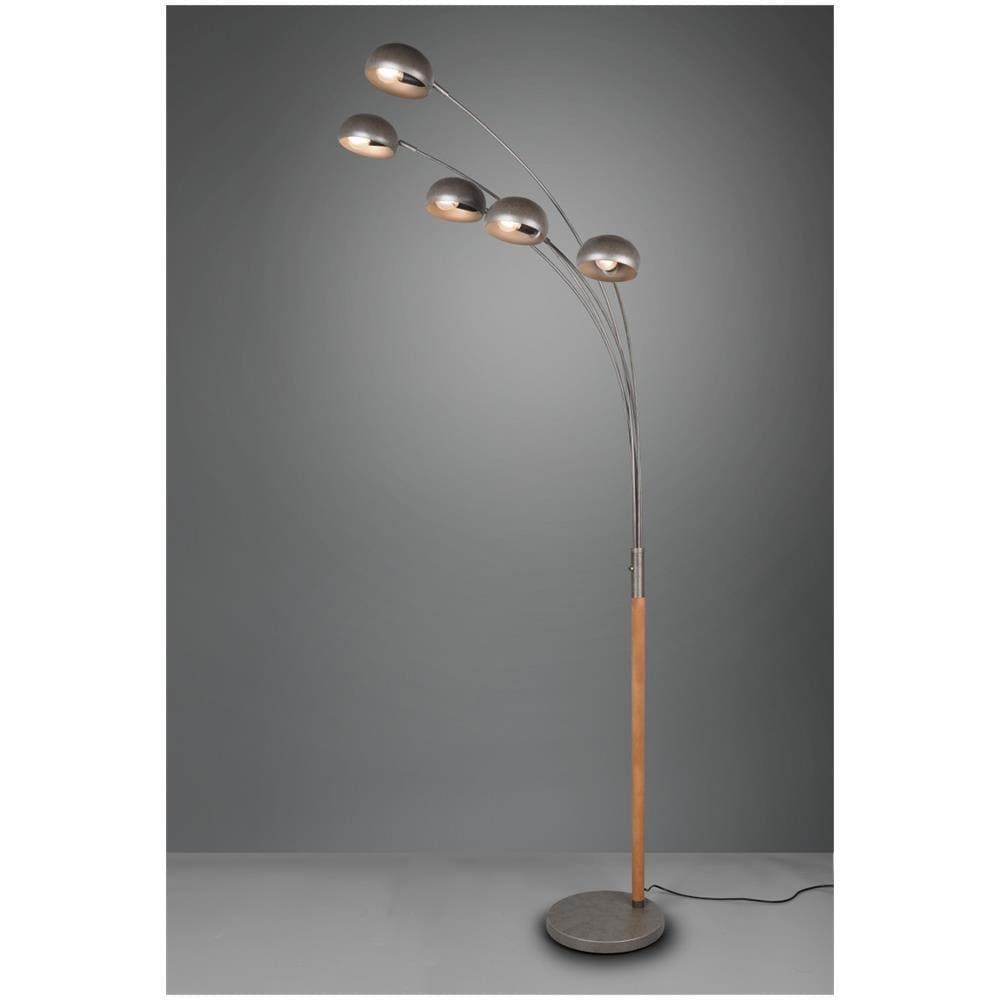 Dito Piantana Arco Acciaio Anticato E Legno Con 5 Diffusori H. 200cm - Foto 1