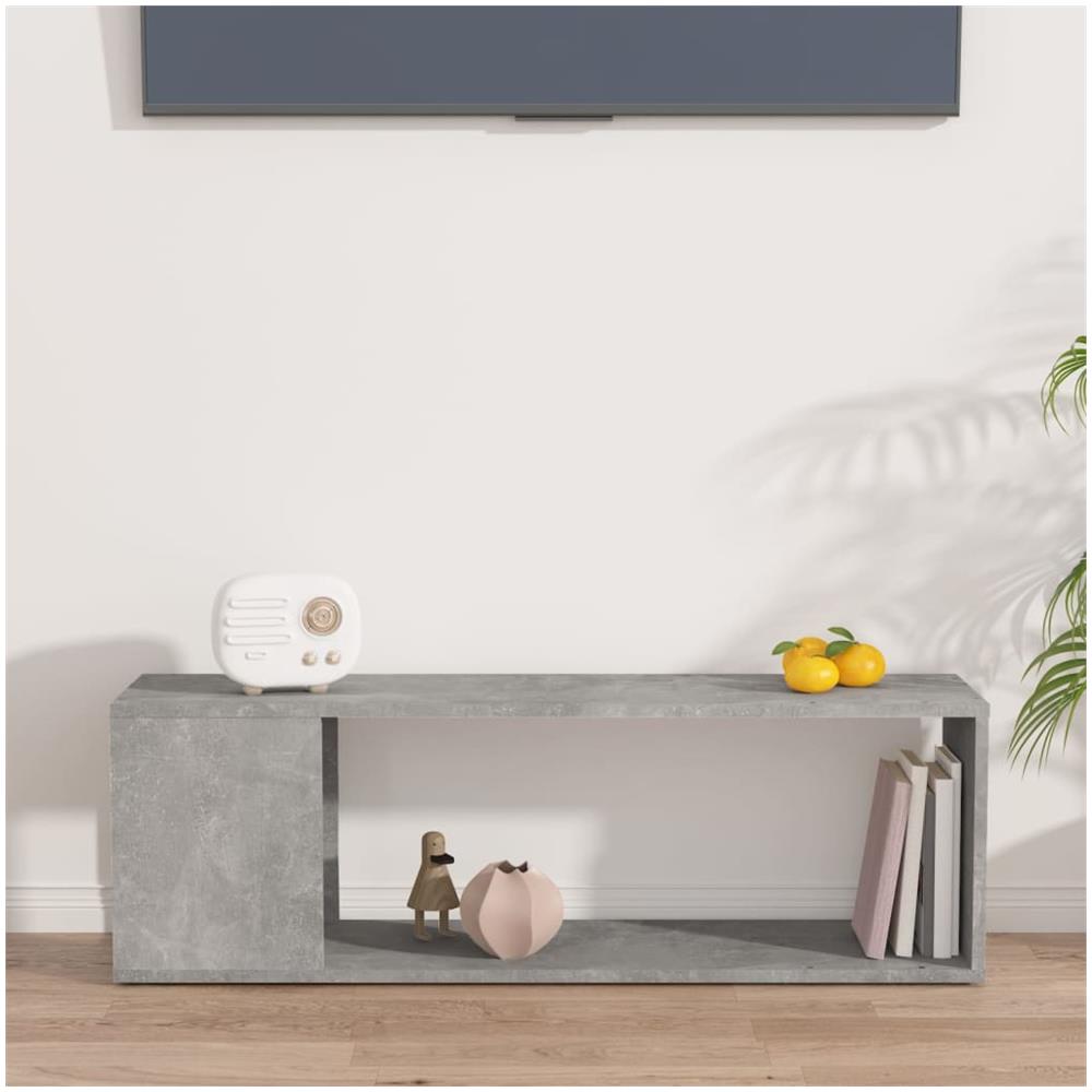 Mobile TV Grigio Cemento 100x24x32 cm in Truciolato - Foto 2