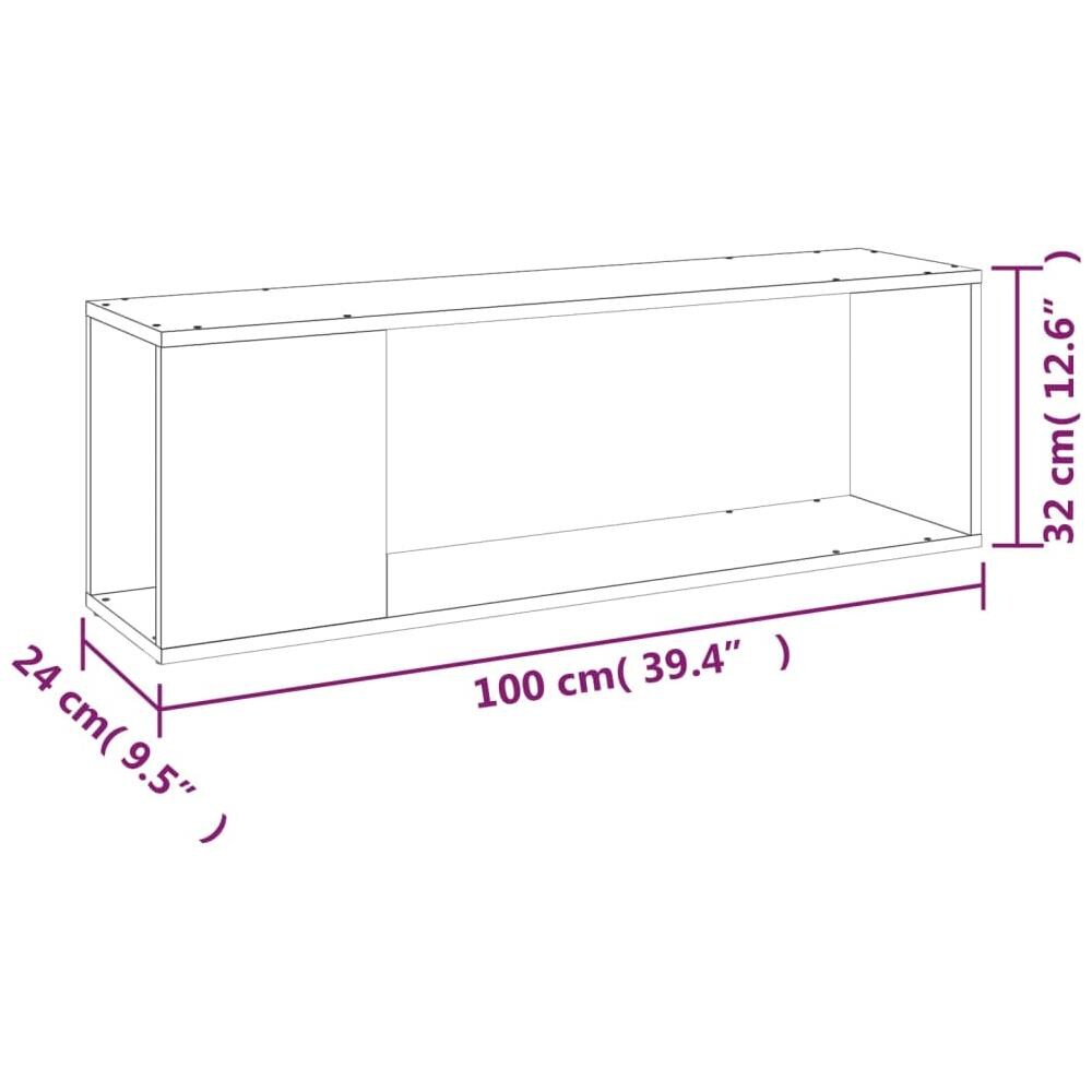 Mobile TV Grigio Cemento 100x24x32 cm in Truciolato - Foto 3