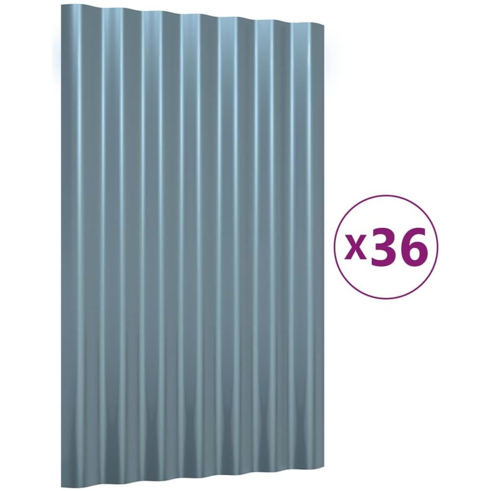 Pannelli Tetto 36pz Acciaio Verniciato A Polvere Grigio 60x36cm - Foto 2