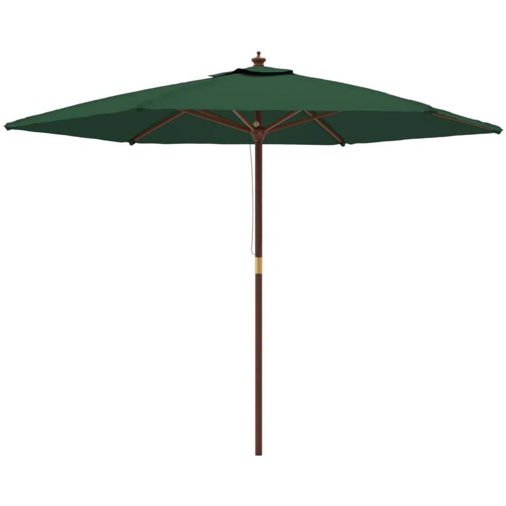 Ombrellone Da Giardino Con Palo In Legno Verde 299x240 Cm - Foto 2