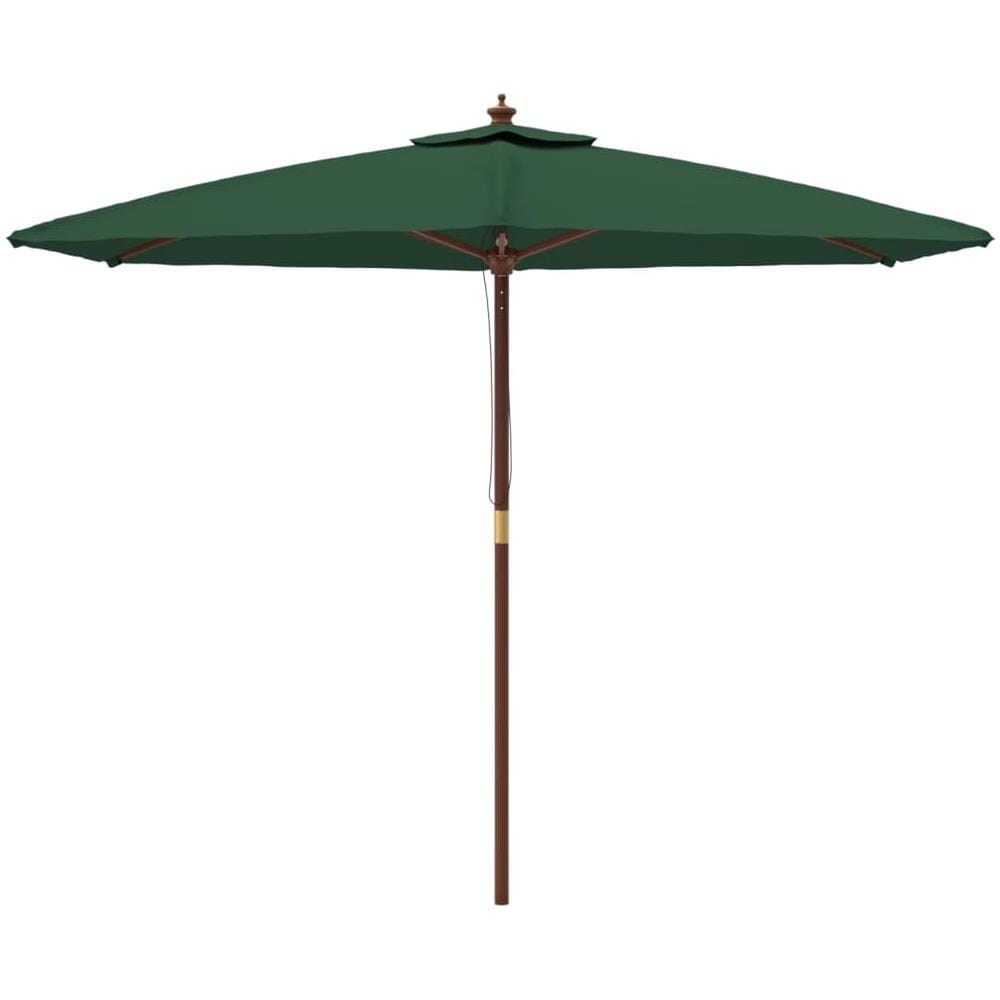 Ombrellone Da Giardino Con Palo In Legno Verde 299x240 Cm - Foto 3