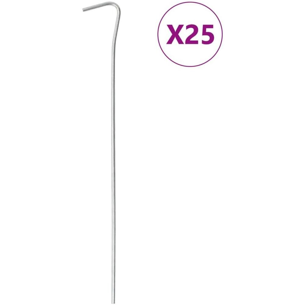 Picchetti per Tenda 25 pz 23 cm ÃƒËœ3 mm in Acciaio Zincato - Foto 1