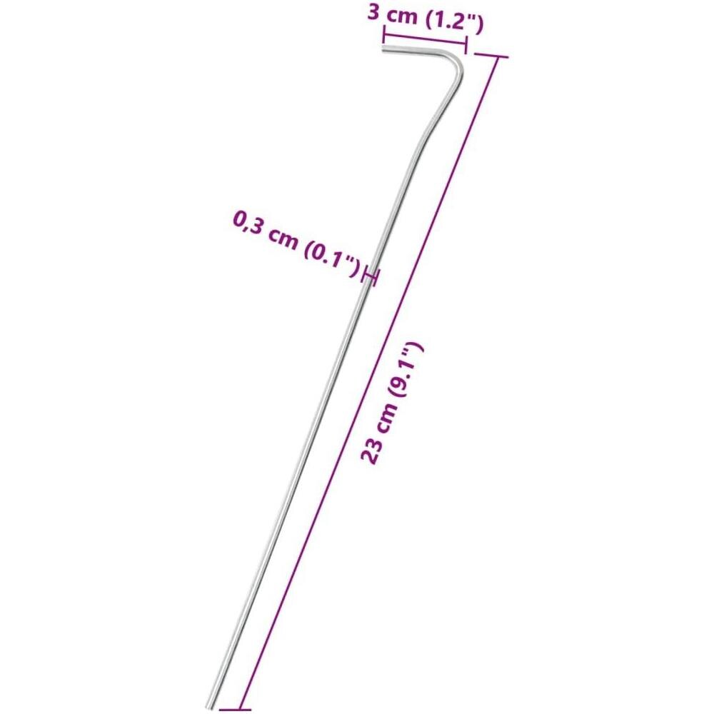 Picchetti per Tenda 25 pz 23 cm ÃƒËœ3 mm in Acciaio Zincato - Foto 5