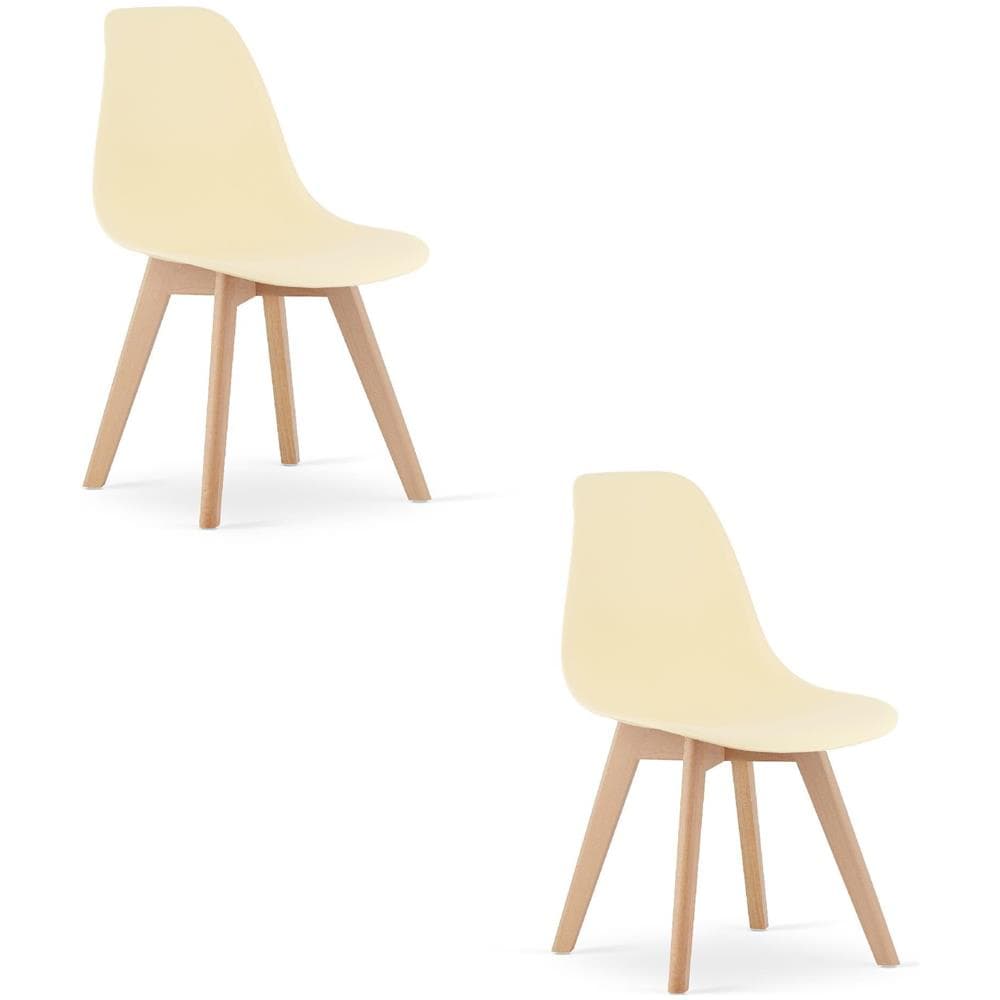 Sedia KITO - Sedie ergonomiche da pranzo /ufficio color crema x 2 - Foto 1