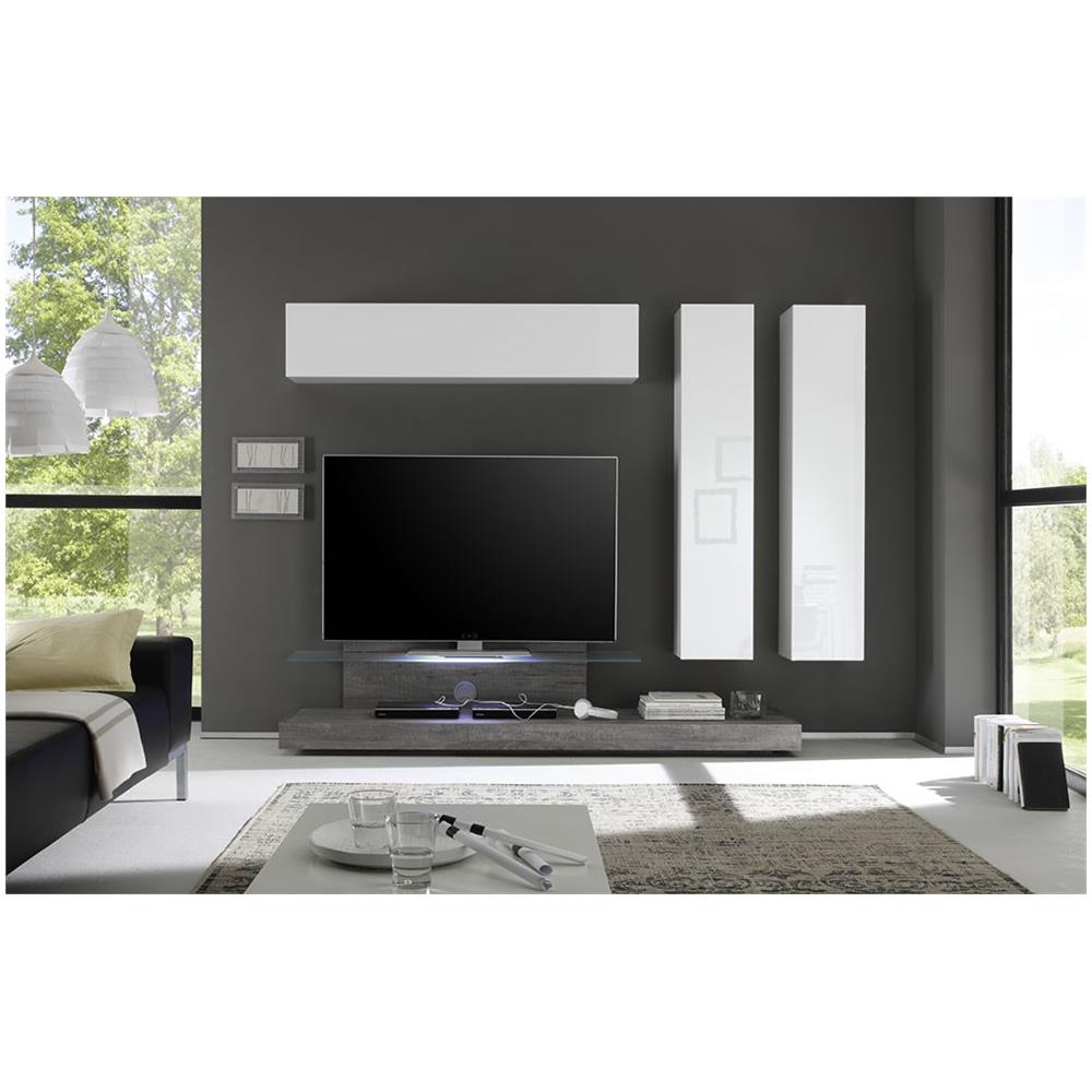 Zenzero parete attrezzata moderna di design, rovere grigio e ... Pareti attrezzate design