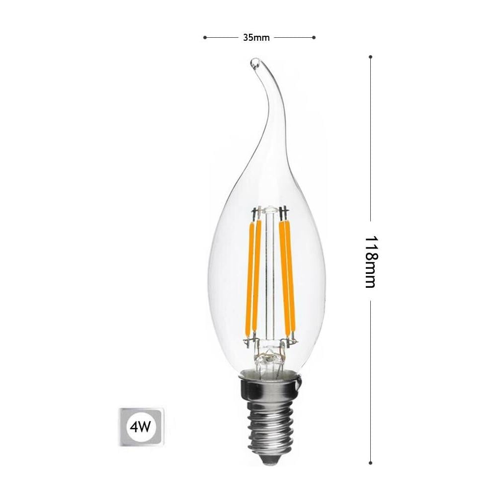 Lampadina Led Soffio Di Vento 4w Filamento In Vetro Trasparente E14 4 W C35a-tc - Foto 1