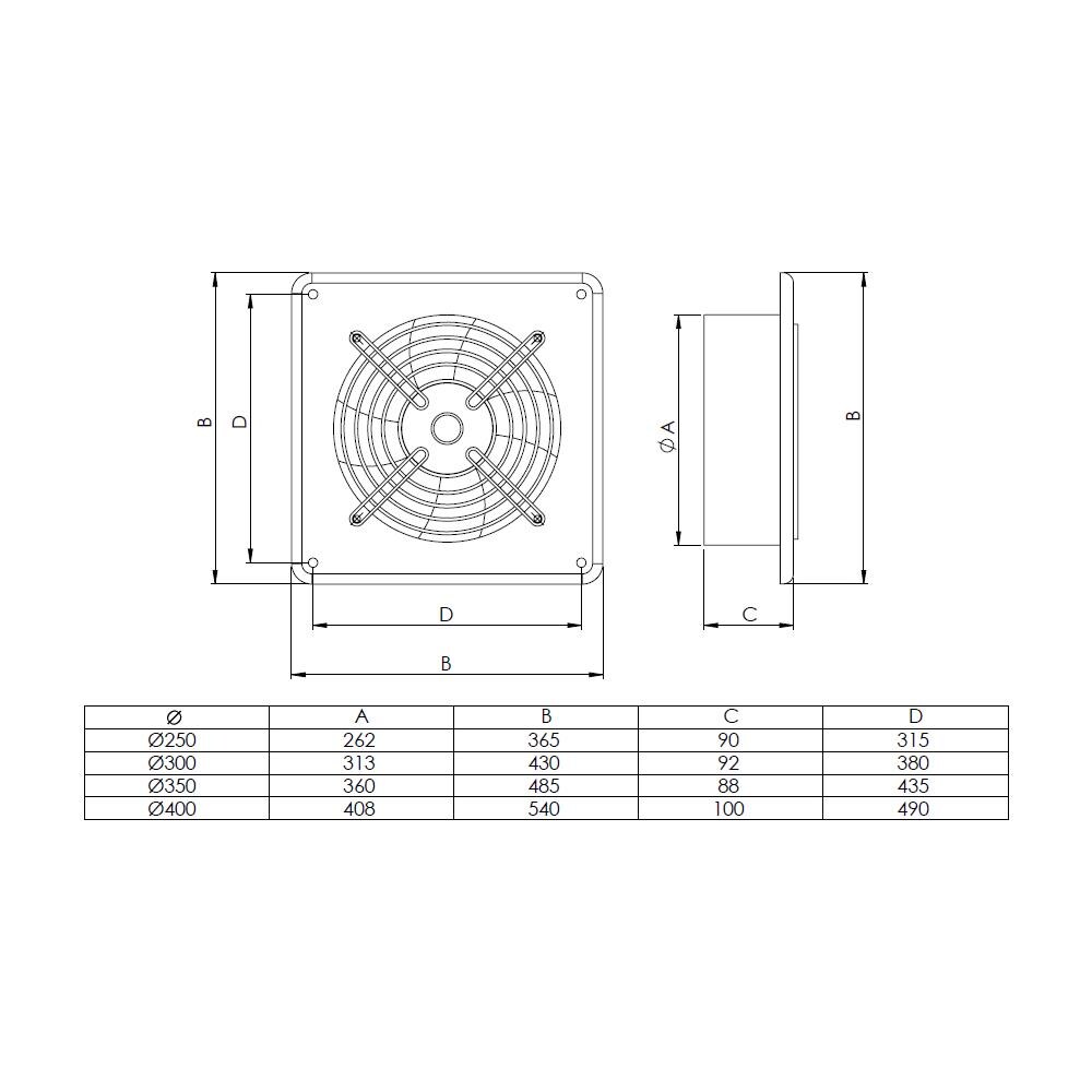 Alta Qualità Potere Effettivo Muro Industriale Aspiùatore 400 Millimetri 140w - Foto 3