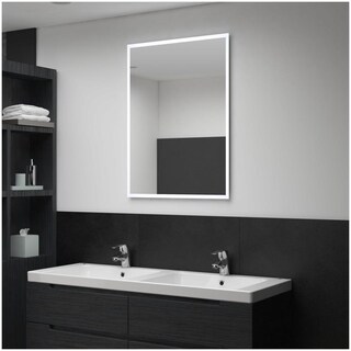 VidaXL Specchio LED Da Bagno 80x60 Cm Con Sensore Tattile – Design Moderno E Elegante, Vetro E Alluminio, IP44