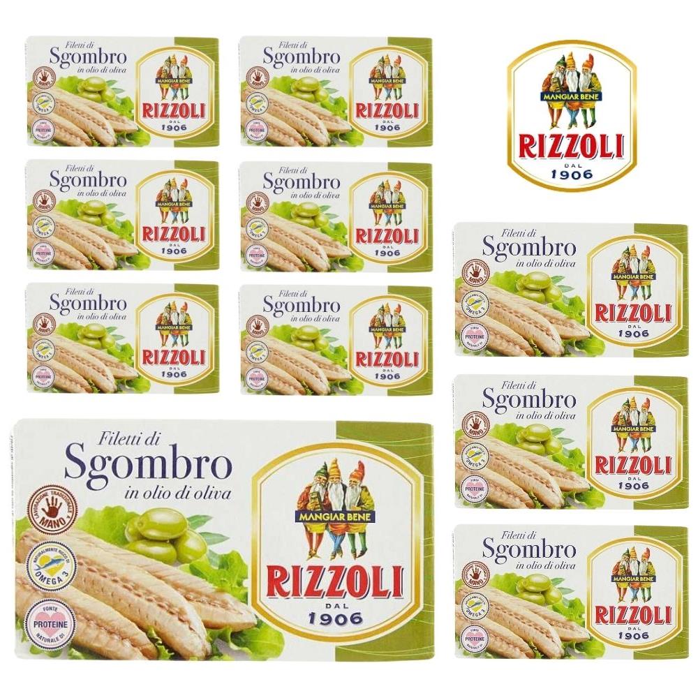 Rizzoli Filetti Di Sgombro In Olio Di Oliva 28% 10 Pezzi Da 125 Grammi - Foto 1