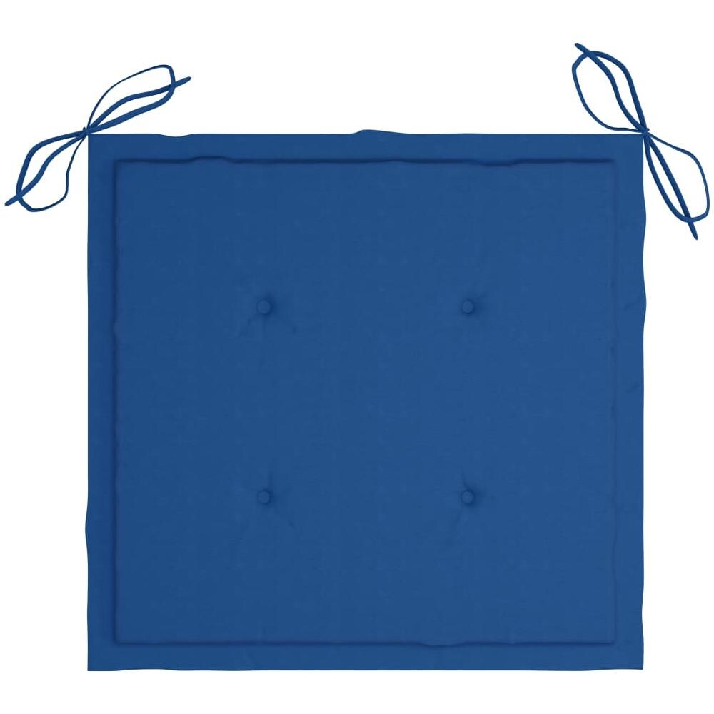 Cuscini per Sedie da Giardino 4 pz Blu Reale 50x50x3 cm Tessuto - Foto 2