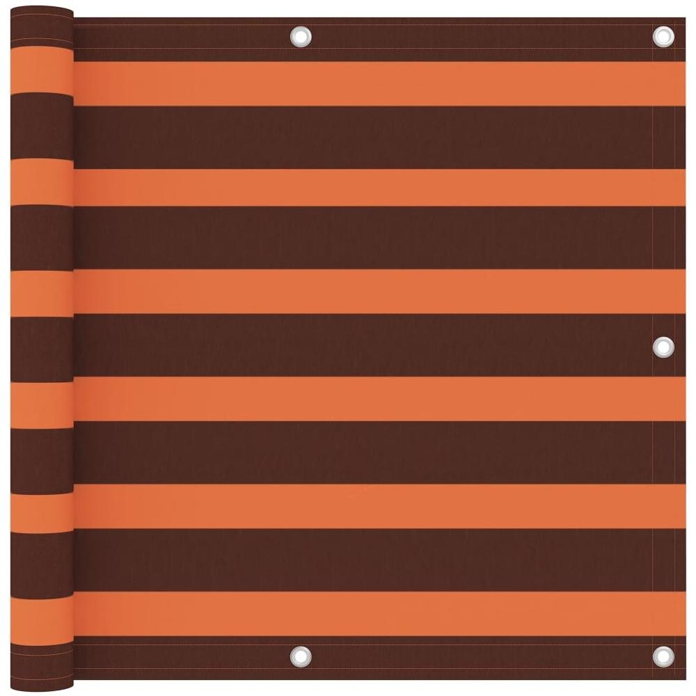Paravento Balcone Arancione e Marrone 90x300 cm Tessuto Oxford - Foto 1