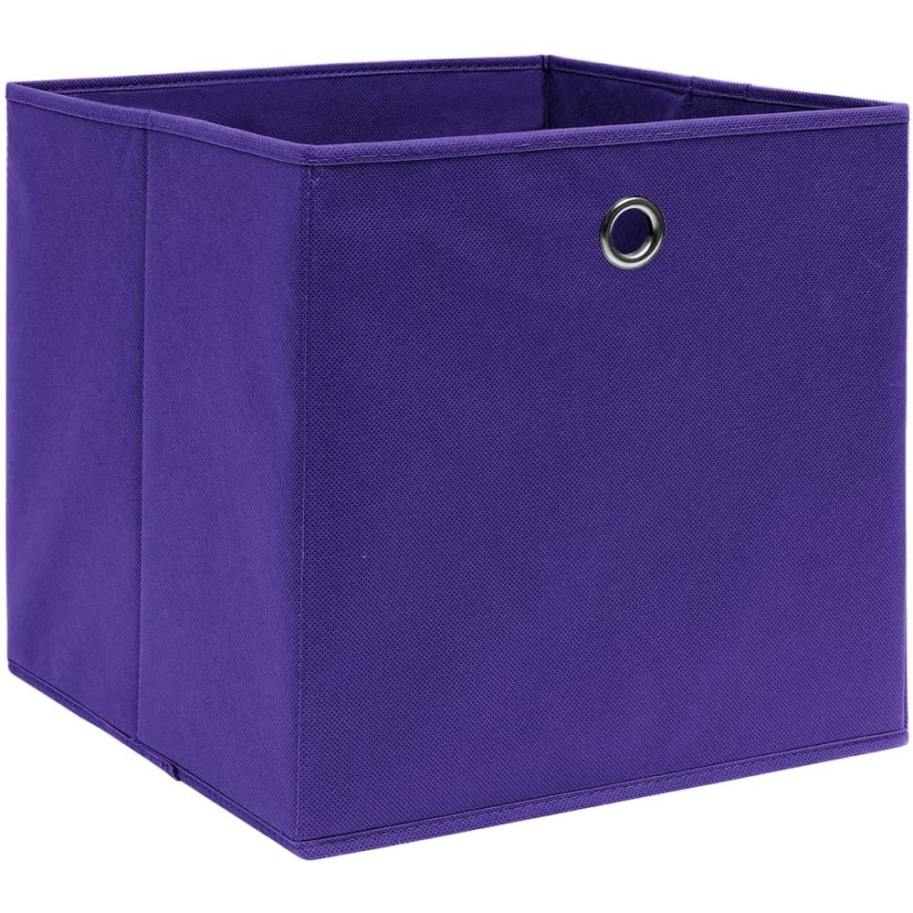 Contenitori 4 pz in Tessuto non Tessuto 28x28x28 cm Viola - Foto 2