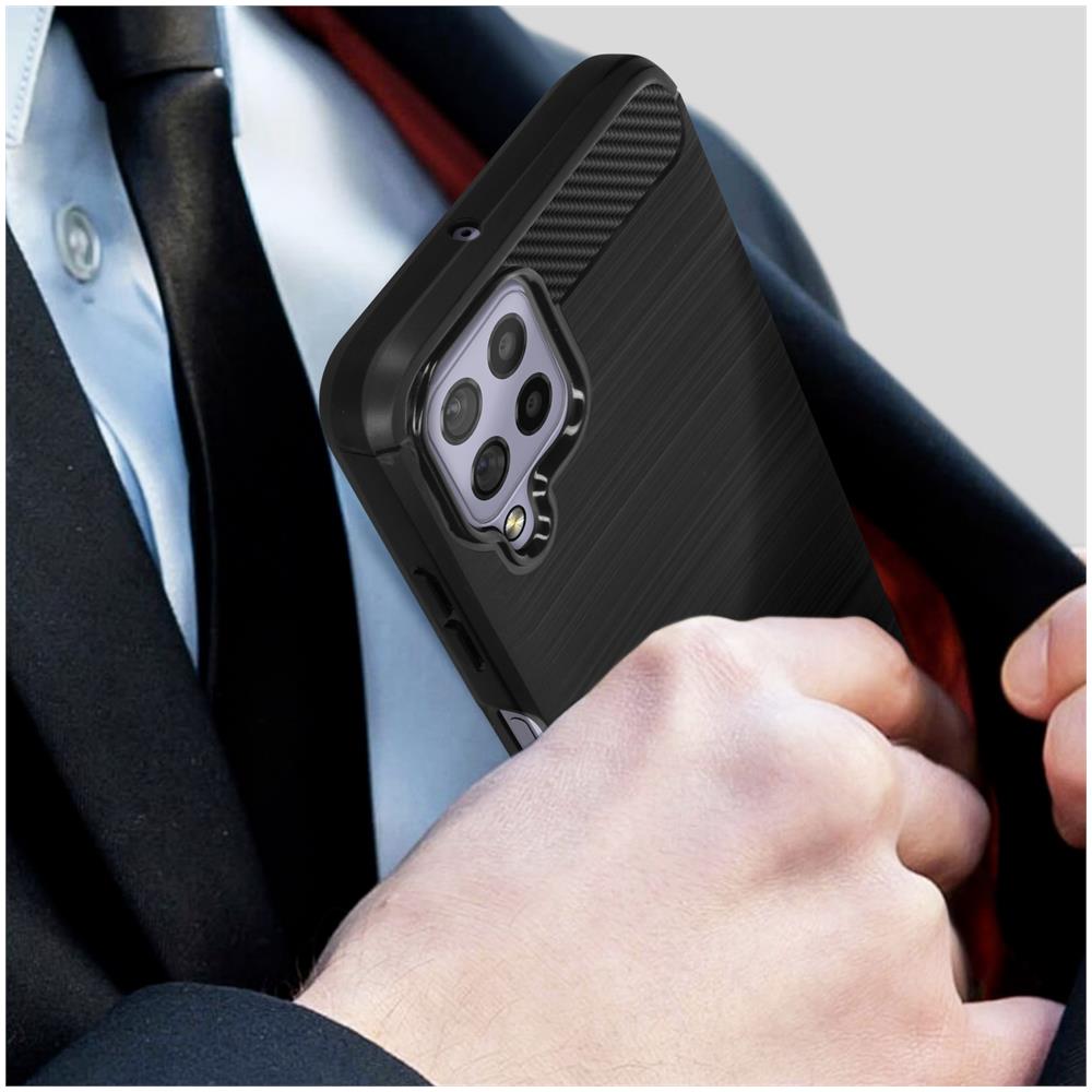 Cover Per Samsung A22 4g, M32 E M22 Carbonio Effetto Metallo Spazzolato - Foto 5
