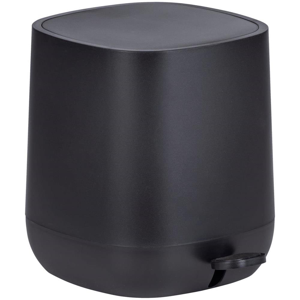 Pattumiera Bagno Con Pedale Davos, Nero Opaco, 5 L, - Foto 1