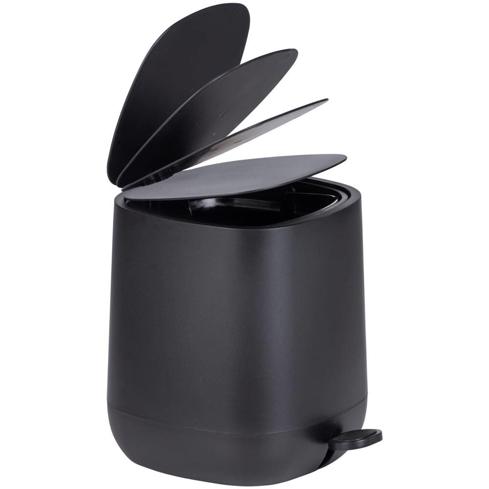Pattumiera Bagno Con Pedale Davos, Nero Opaco, 5 L, - Foto 2