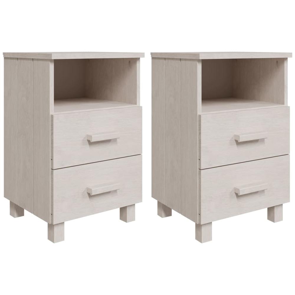 Comodini 2 Pz Bianchi 40x35x62 Cm In Legno Massello Di Pino - Foto 2