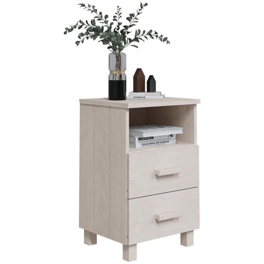 Comodini 2 Pz Bianchi 40x35x62 Cm In Legno Massello Di Pino - Foto 3