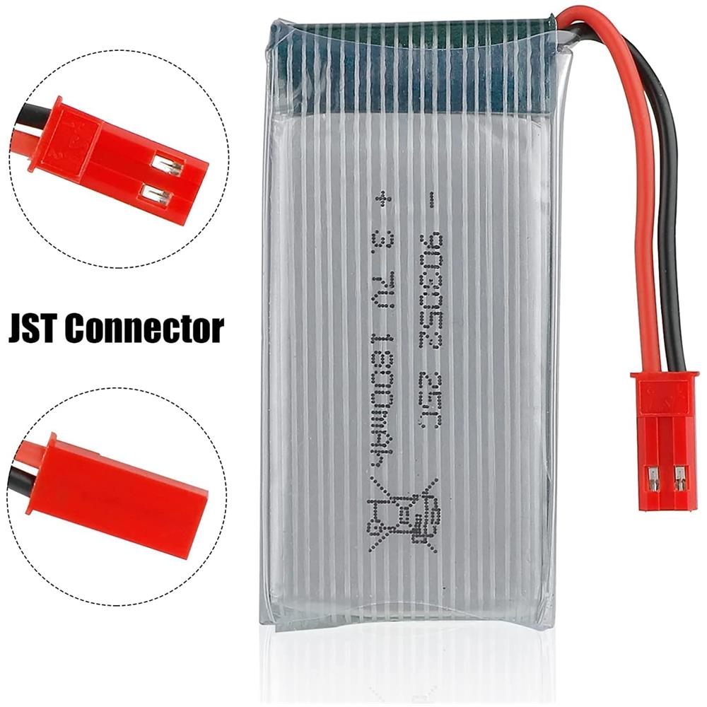 2 Pezzi Batteria Li-po Da 3.7v 1800mah 25c Con Spina Jst Per Quadricottero Jjrc H11d H11c Hq898b Elicottero Rc - Foto 2