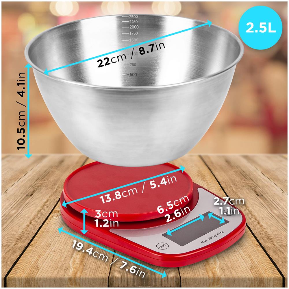 Ks865 Bilancia Da Cucina Digitale Ultrasottile - Portata 1g / 5 Kg - Alta Precisione - Funzione Tara - Superficie In Vetro - Foto 6