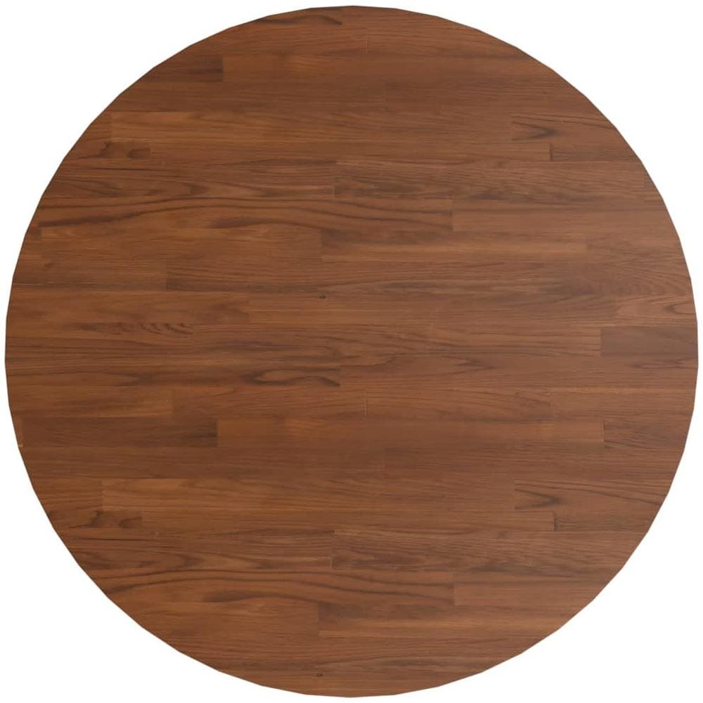 Piano Tavolo Rotondo Marrone Scuro 90x1,5 Cm Rovere Trattato - Foto 2