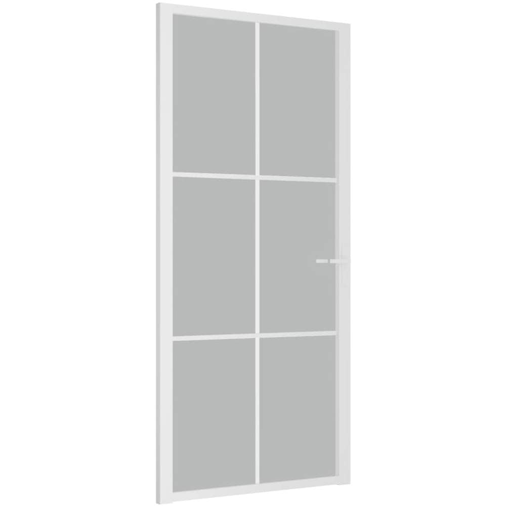 Porta Interna 93x201,5 Cm Bianco Opaco Vetro E Alluminio - Foto 2