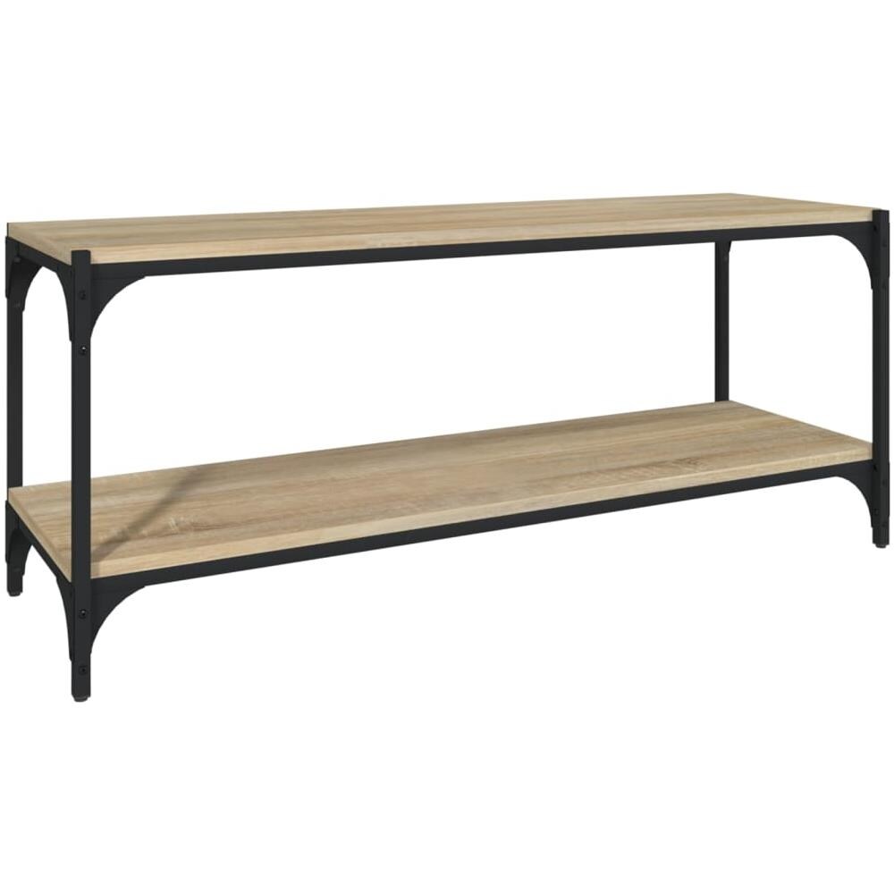 Mobile Tv Rovere Sonoma 100x33x41cm Legno Multistrato E Acciaio - Foto 2