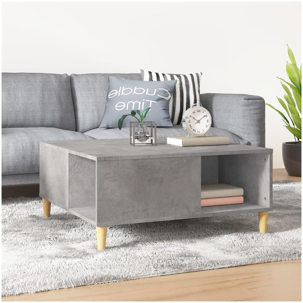 Tavolino Salotto Grigio Cemento 80x80x36,5 Cm Legno Multistrato - Foto 1