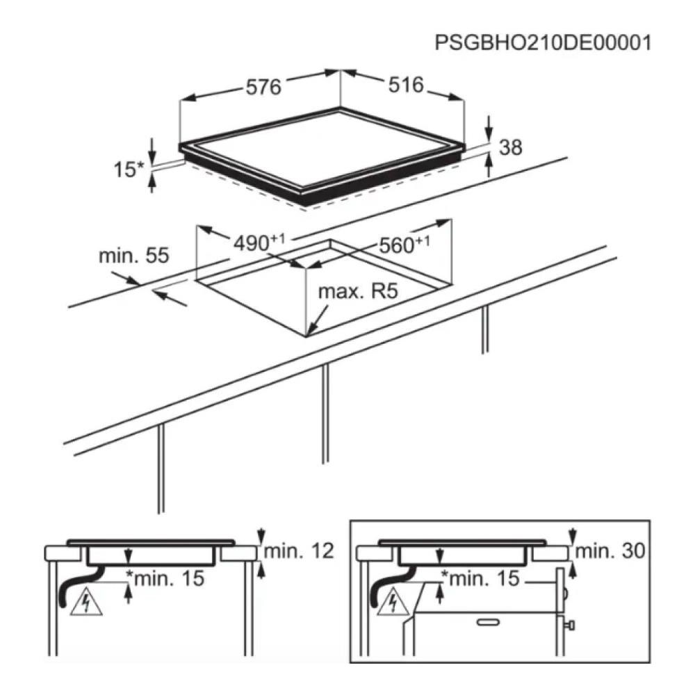 Piano Cottura EHF46547XK Elettrico 4 Zone Cottura da 57.6 cm Colore Nero - Foto 8