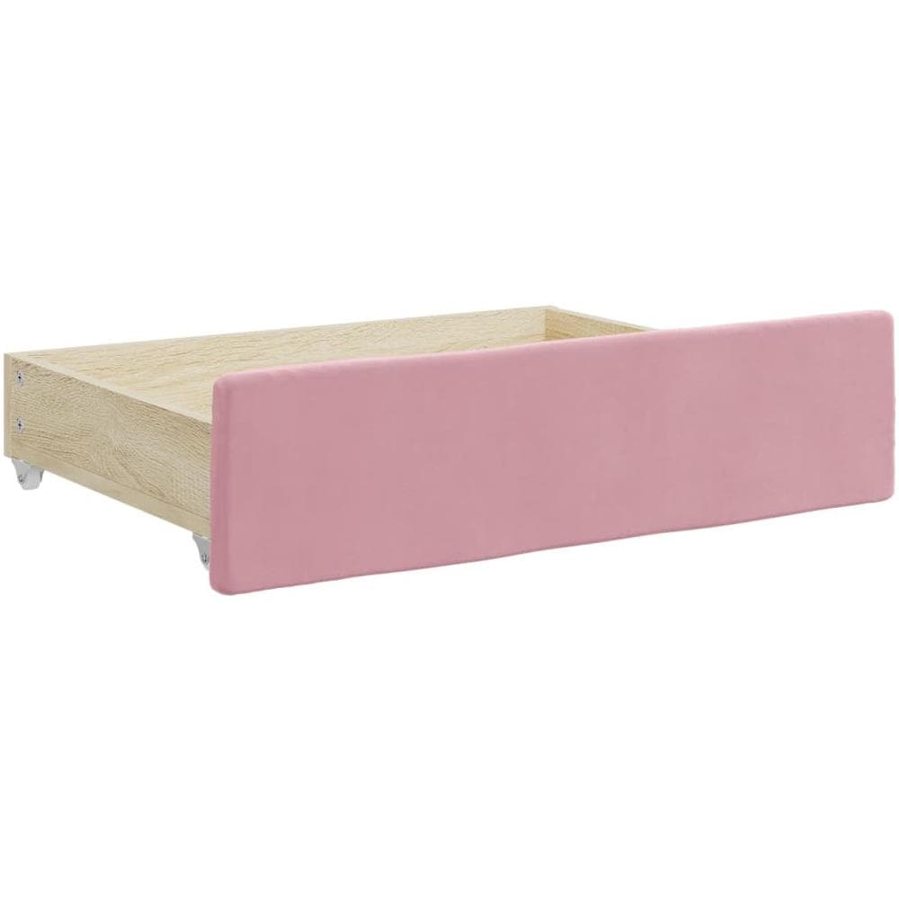 Cassetti Da Letto 2pz Rosa In Legno Multistrato E Velluto - Foto 3