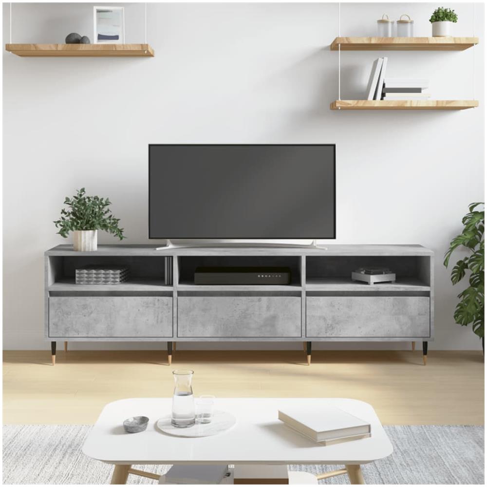 Mobile Tv Grigio Cemento 150x30x44,5 Cm Legno Multistrato - Foto 1