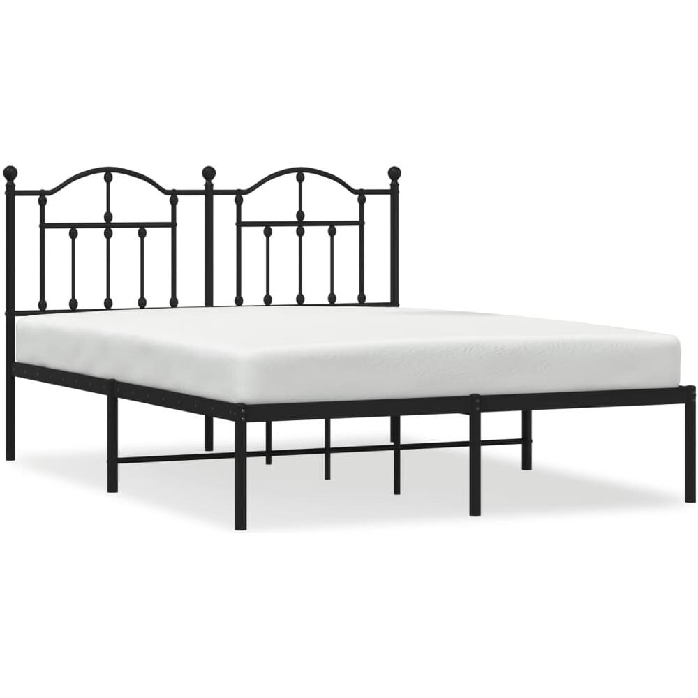 Giroletto Con Testiera In Metallo Nero 140x190 Cm - Foto 2
