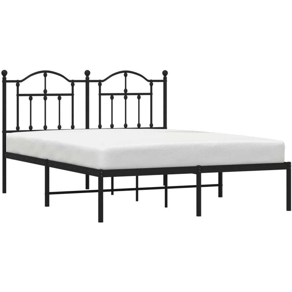 Giroletto Con Testiera In Metallo Nero 140x190 Cm - Foto 3